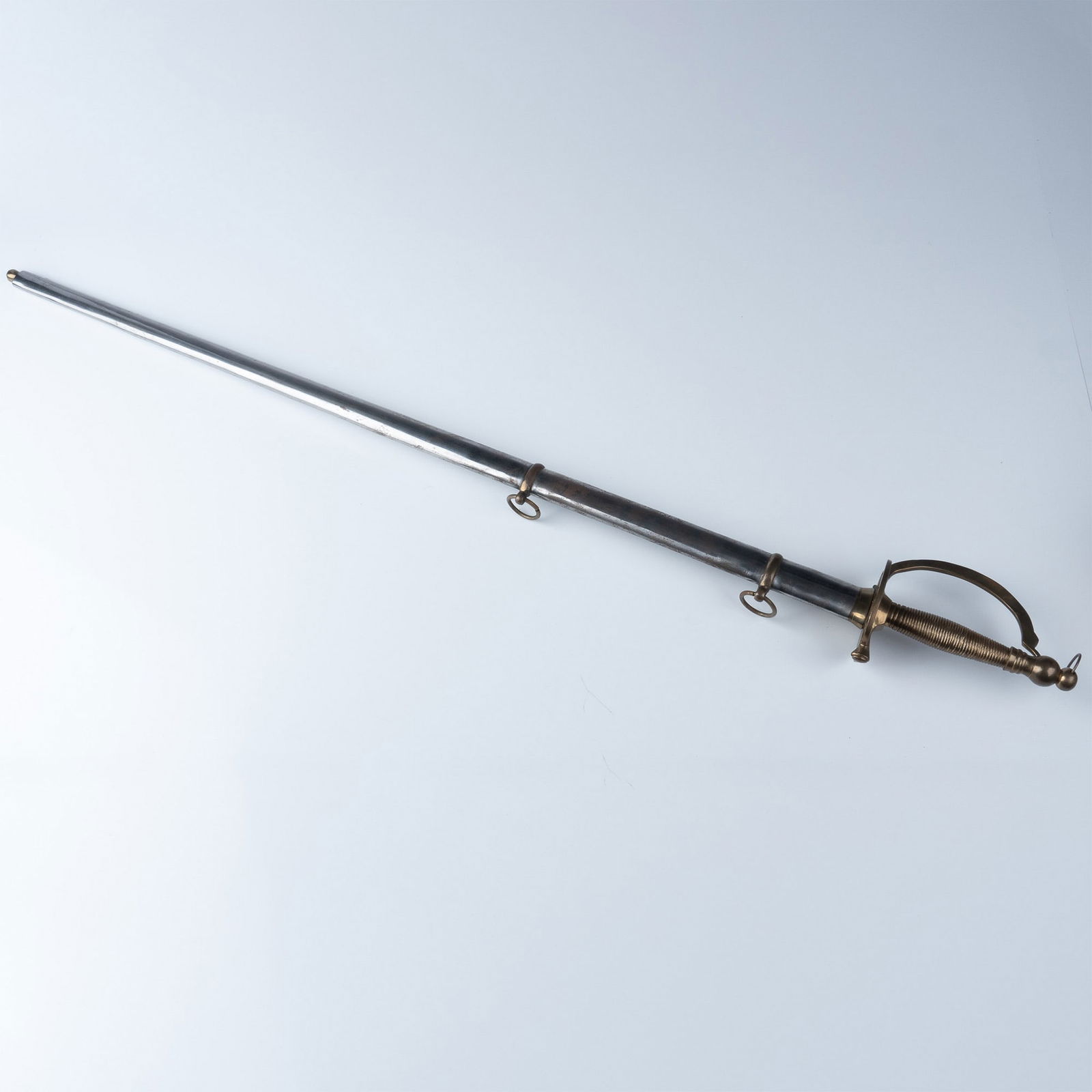 Antique Brass-Hilted Sword with Scabbard (1 of 5)