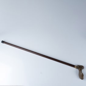 Italian Bird Handle Walking Cane with Brass Collar