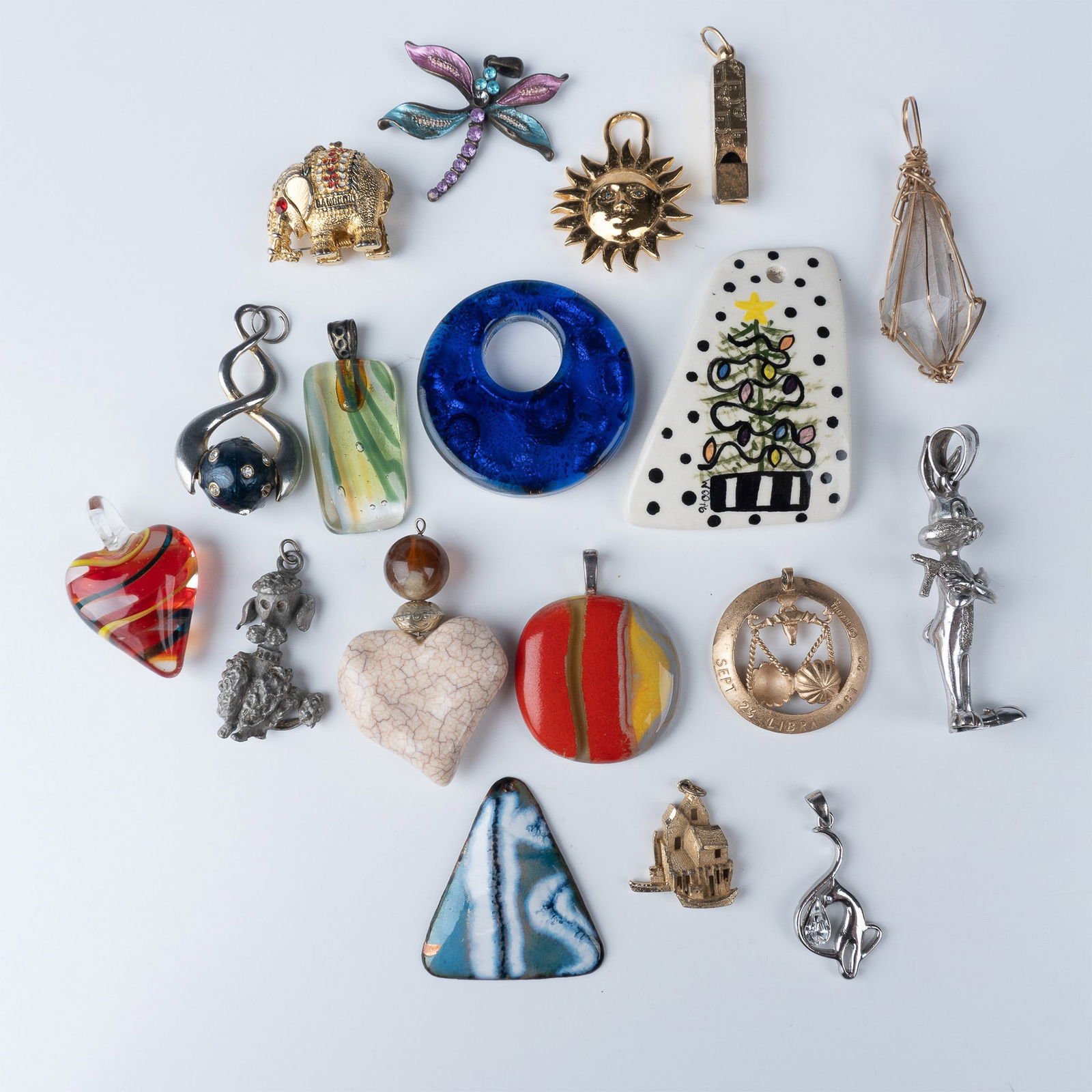 Assorted Artisan and Vintage Pendants, Mixed Materials (1 of 7)