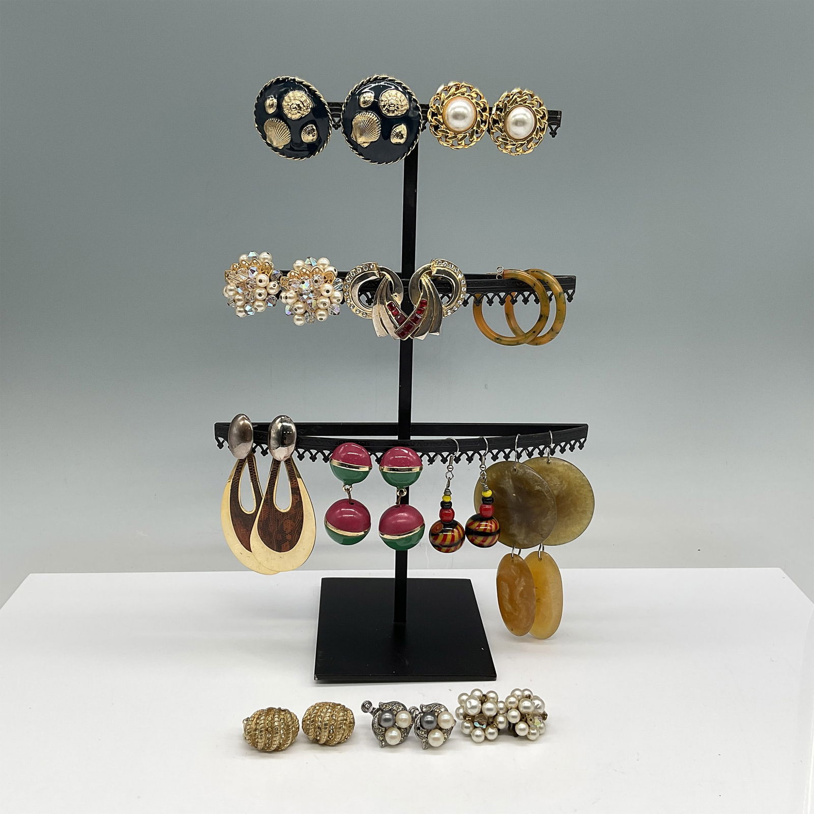 12 pr Assorted Vintage and Contemporary Costume Earrings Lot (1 of 2)