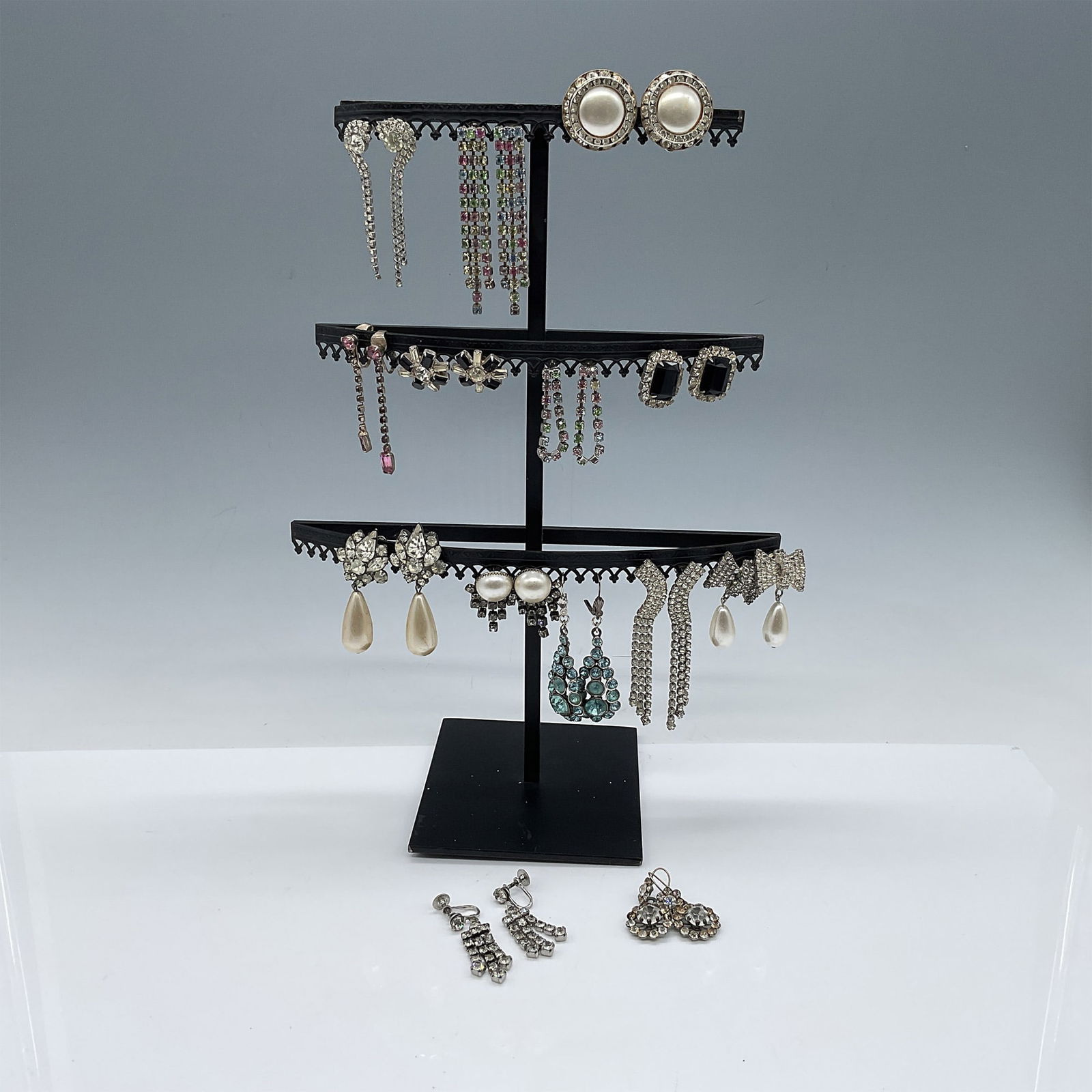 14pc Antique Rhinestone Earrings Collection (1 of 6)