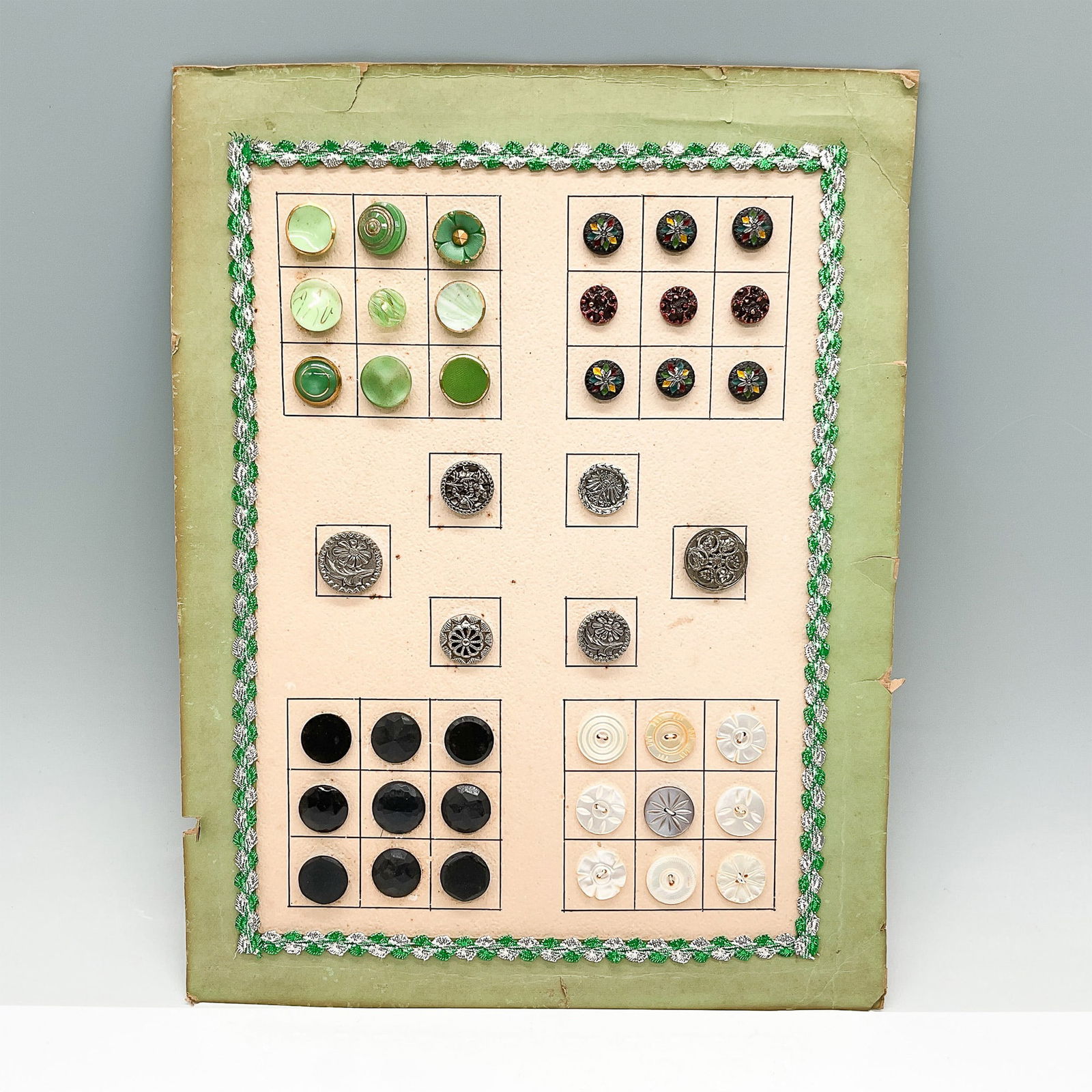 Vintage Assorted Button Collection on Decorative Card (1 of 2)