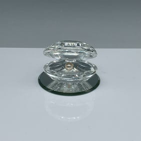 Swarovski Crystal Figurine, Shell with Pearl on Base