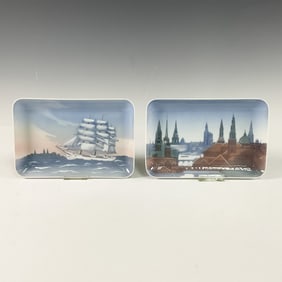 Pair of Bing & Grondahl Collectible Trays