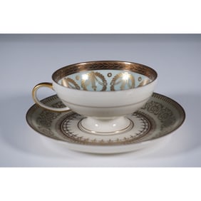 Rosenthal Germany Cup and Saucer, Gold Floral Pattern