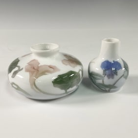 Pair of Royal Copenhagen Floral Design Vases