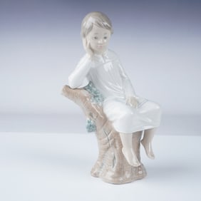 Lladro Porcelain Figurine, Little Boy Thinking 01004876