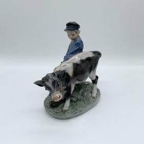 Bing & Grondahl Porcelain Figurine #772, Boy with Calf