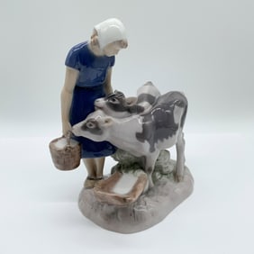 Bing & Grondahl Porcelain Figurine, "Girl with Calves," 2270
