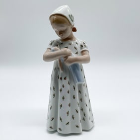 Bing & Grondahl Porcelain Figurine, Girl Holding Doll