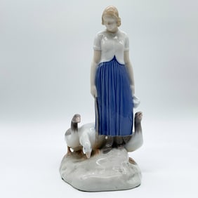 Bing & Grondahl Porcelain Figurine of a Girl and Geese