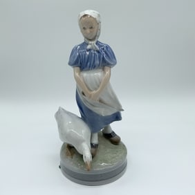 Royal Copenhagen Porcelain Figurine #527, Girl with Goose