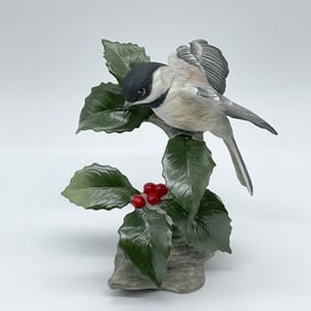Boehm "Chickadee with Holly" Porcelain Figurine