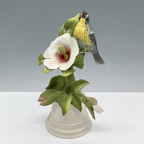 Boehm Figurine, Yellow-Throated Warbler on Hibiscus