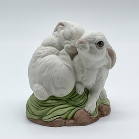 Boehm Porcelain Rabbit Figurine, Tender Moments
