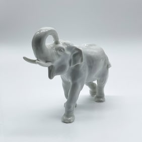 Augarten Wien White Porcelain Elephant Figurine