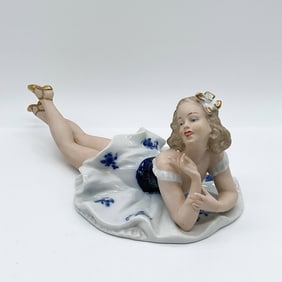 Wallendorf Porcelain Figurine of a Reclining Ballerina