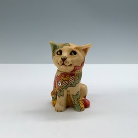 Harmony Kingdom Cat Treasure Box Figurine, Patchwork Design
