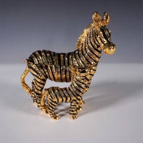 Jewelry Box, Zebra with Foal