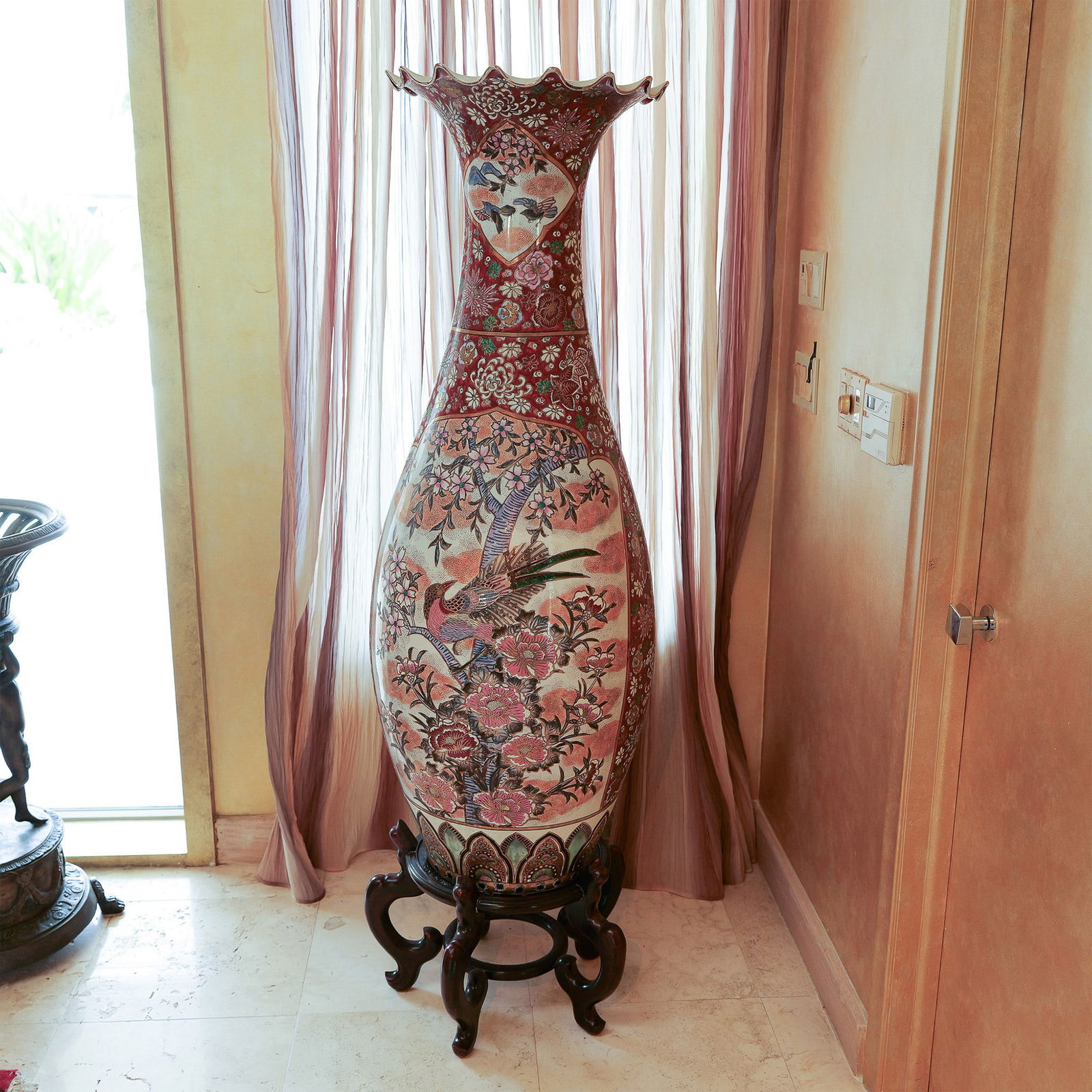 Monumental Japanese Floor Vase with Base (1 of 7)