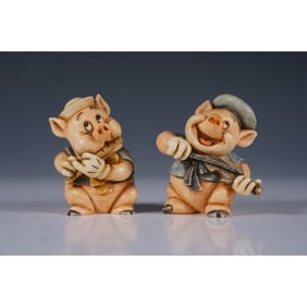 2pc Harmony Kingdom for Disney Three Little Pigs Figurines