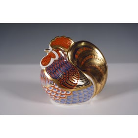 Royal Crown Derby Paperweight, Cockerel