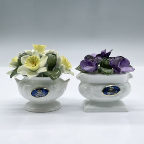 2pc Aynsley Figurines, April Daffodil and November Violet