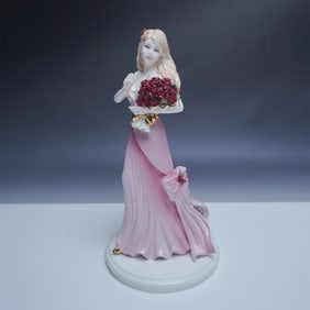 Coalport Figurine, Language of Flowers, I Love You Red Roses