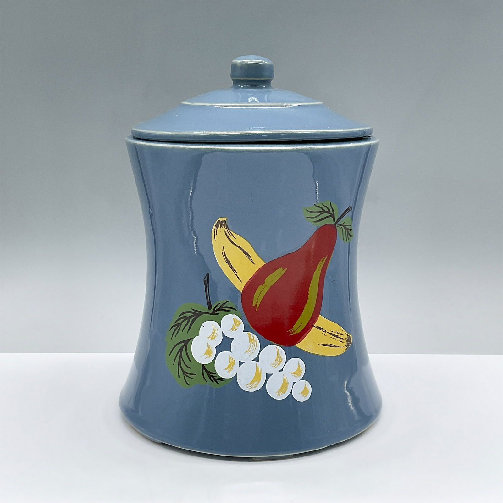 McCoy Cookie Jar with Lid, Concave Blue (1 of 4)