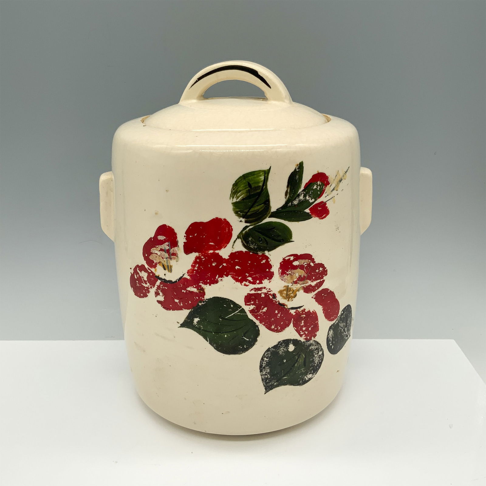 Mccoy USA Collectable Pottery, Hibiscus Cookie Jar (1 of 3)