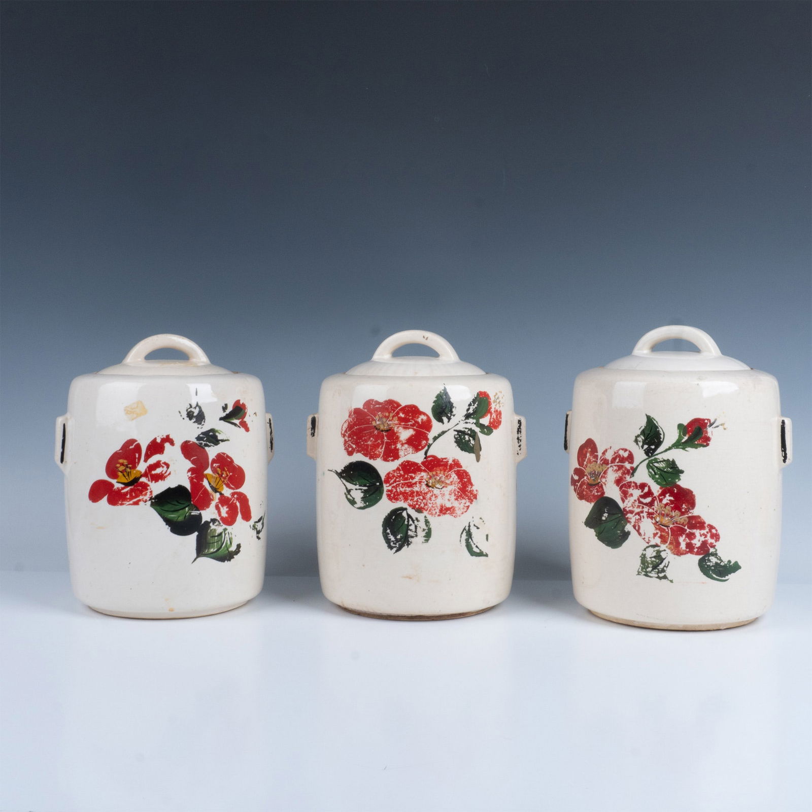 3pc Mccoy USA Collectable Pottery, Hibiscus Cookie Jars (1 of 7)