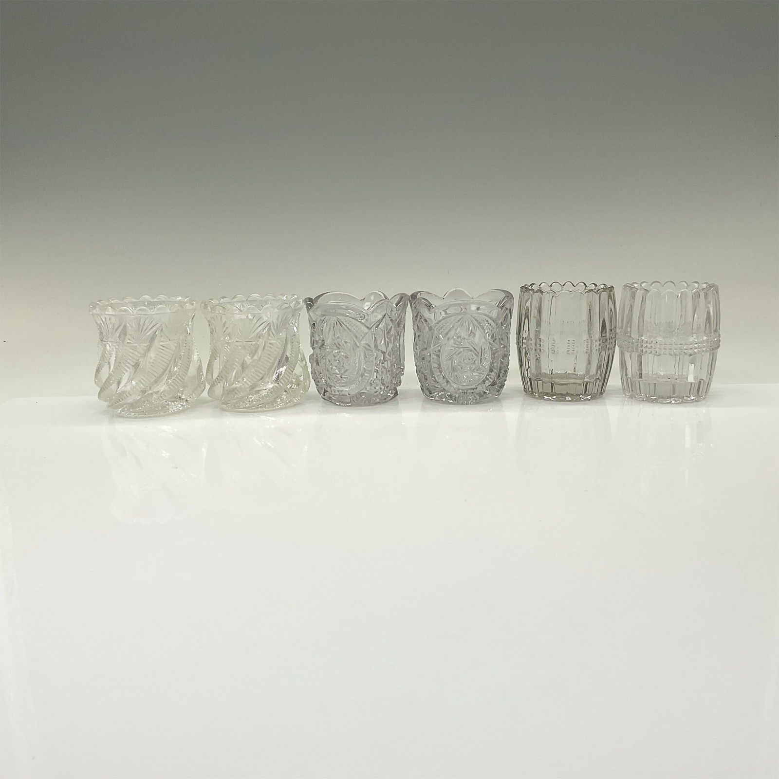6pc Early Pattern Glass Toothpick Holders (1 of 4)