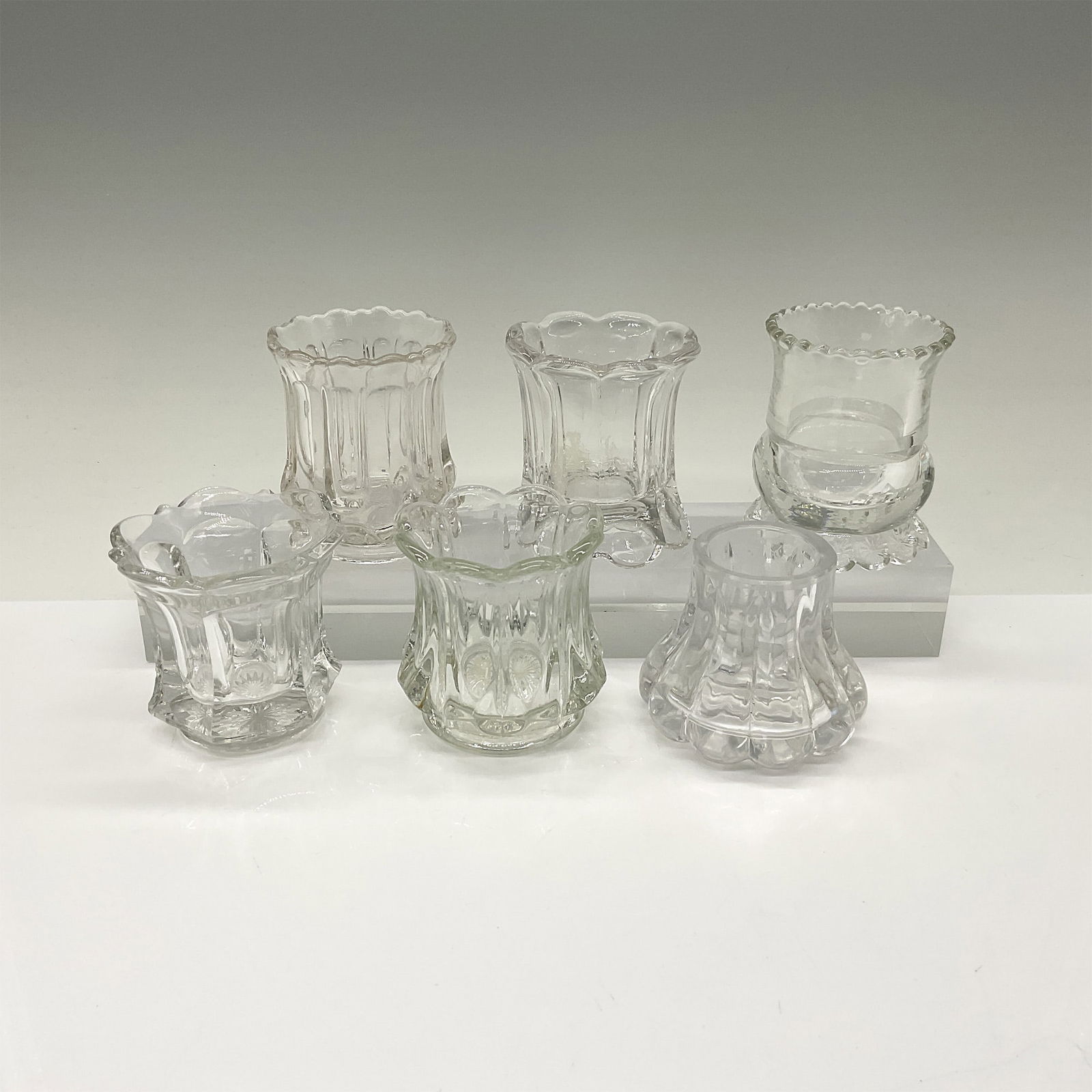 6pc Pattern Glass Toothpick Holders (1 of 3)