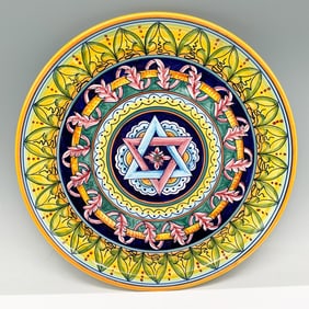 Italian Ceramic Hand-Painted Judaica Plate