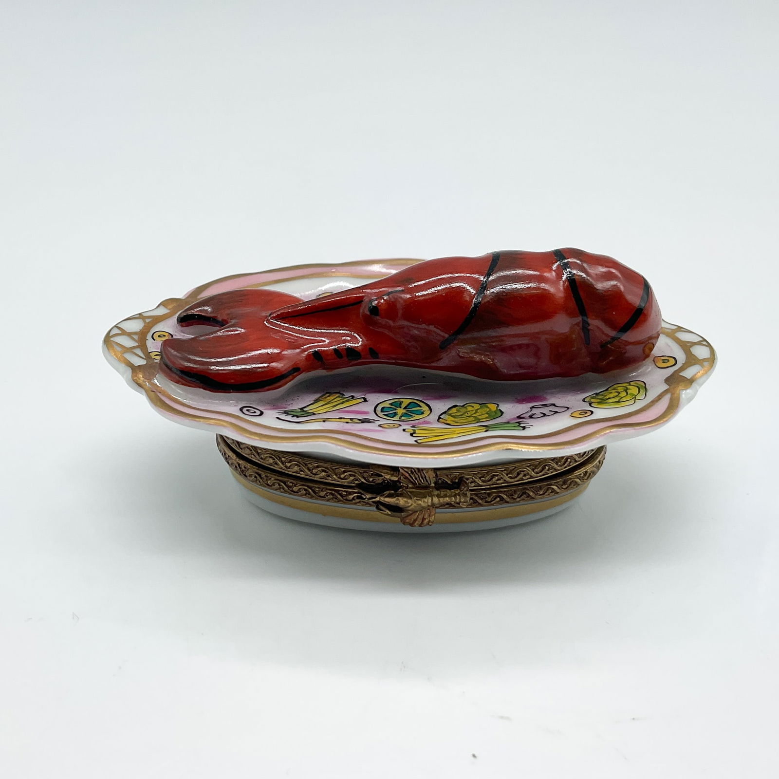 Chamart Limoges Hand-Painted Keepsake Box, Lobster (1 of 4)