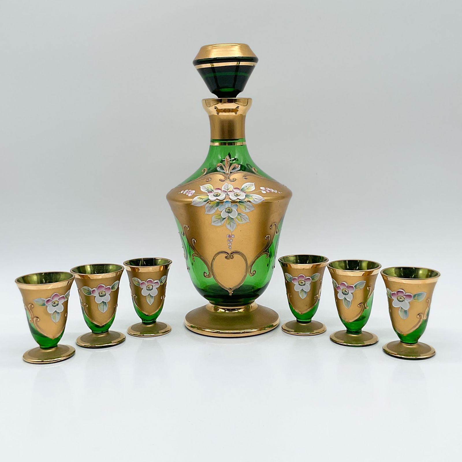 7pc Bohemian Glass Decanter with Stopper & Cordial Glasses (1 of 3)