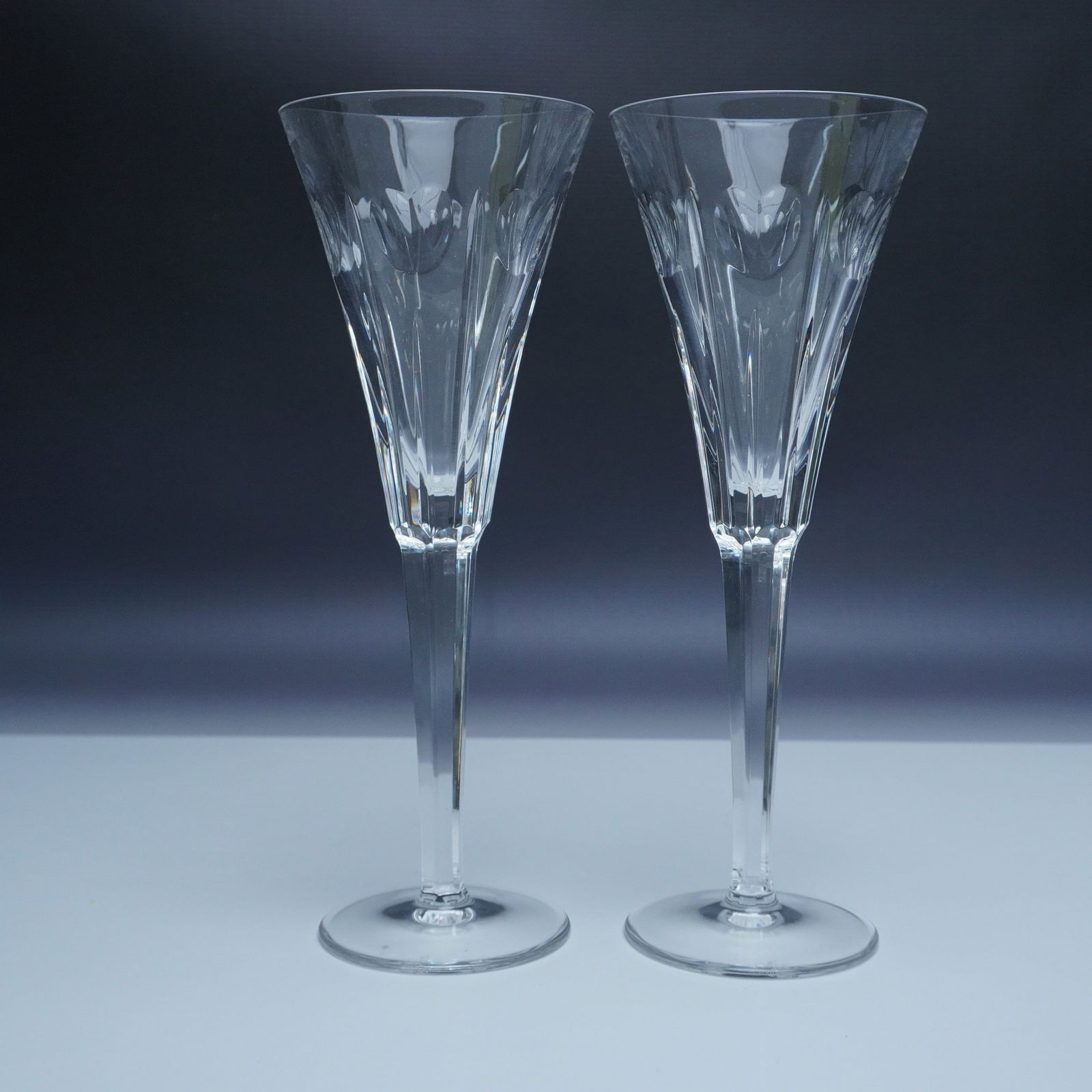 2pc Waterford Crystal Millennium Champagne Flutes - Love (1 of 5)