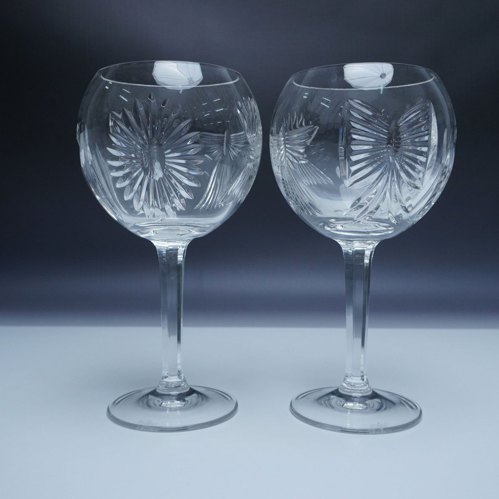 2pc Waterford Crystal Millennium Toasting Goblets- All Toast: A pair of Waterford Crystal toasting goblets from The Millennium Collection, celebrating five timeless toasts Happiness, Love, Health, Prosperity, and Peace. These goblets feature Waterford?s signatur