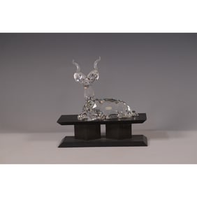 2pc Swarovski SCS 1994 AE Kudu Figurine w/Base + Box