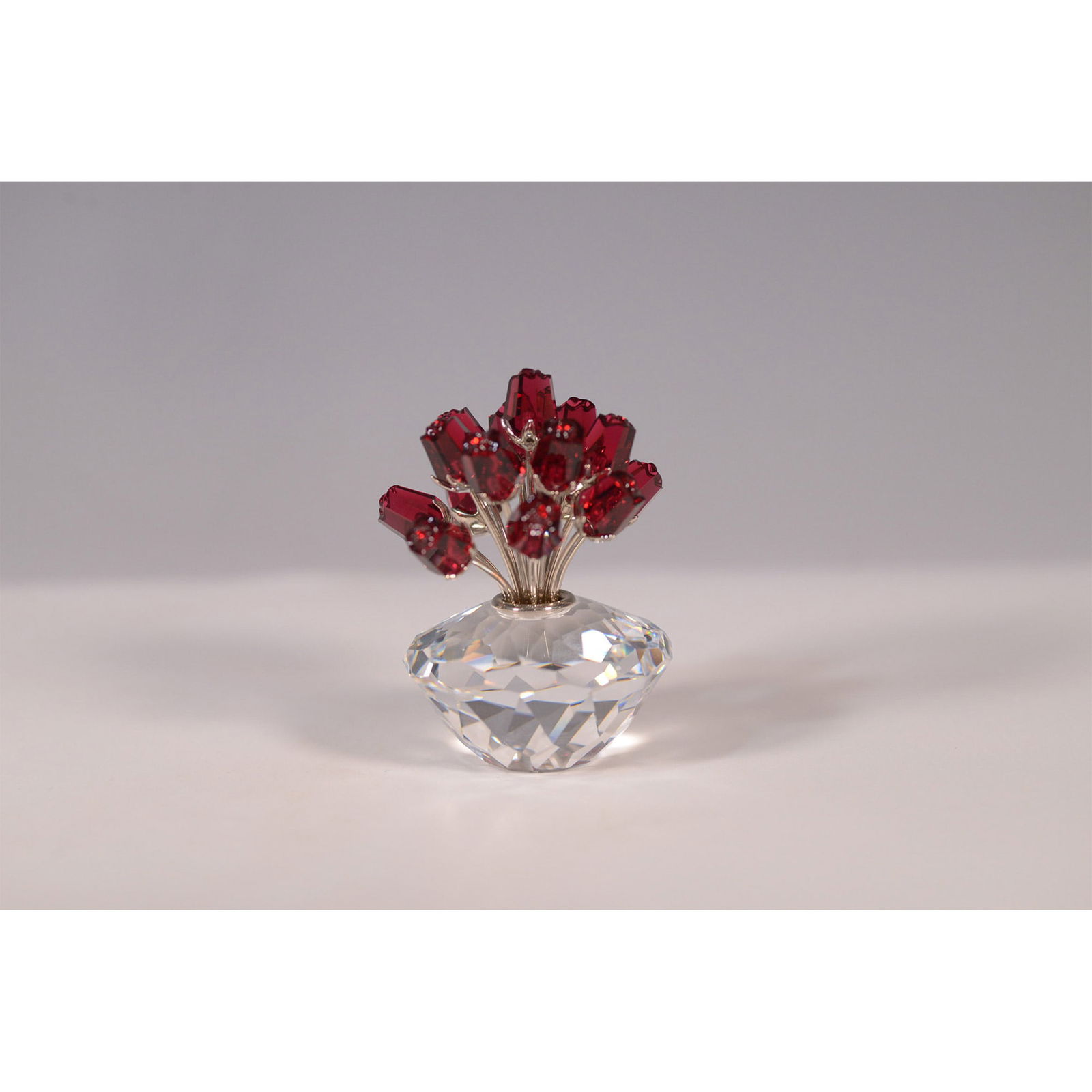 Swarovski Crystal Figurine, Vase of Red Roses (1 of 4)
