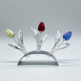 Swarovski Crystal Tulip Set with Stand