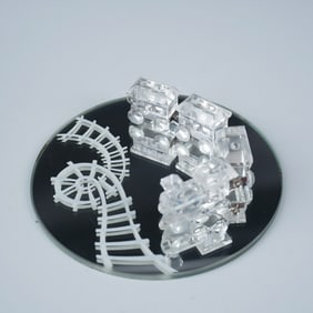 Swarovski Crystal Figurine, Mini Train Set with Box & Base