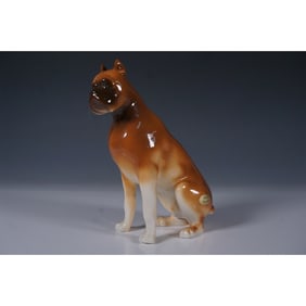 Royal Dux Porcelain Boxer Dog Figurine