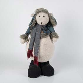 Vintage Holiday Plush Sheep Greeter