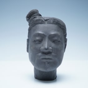 Terracotta Warrior Head Sculpture, Qin Shi Huang Museum Mark
