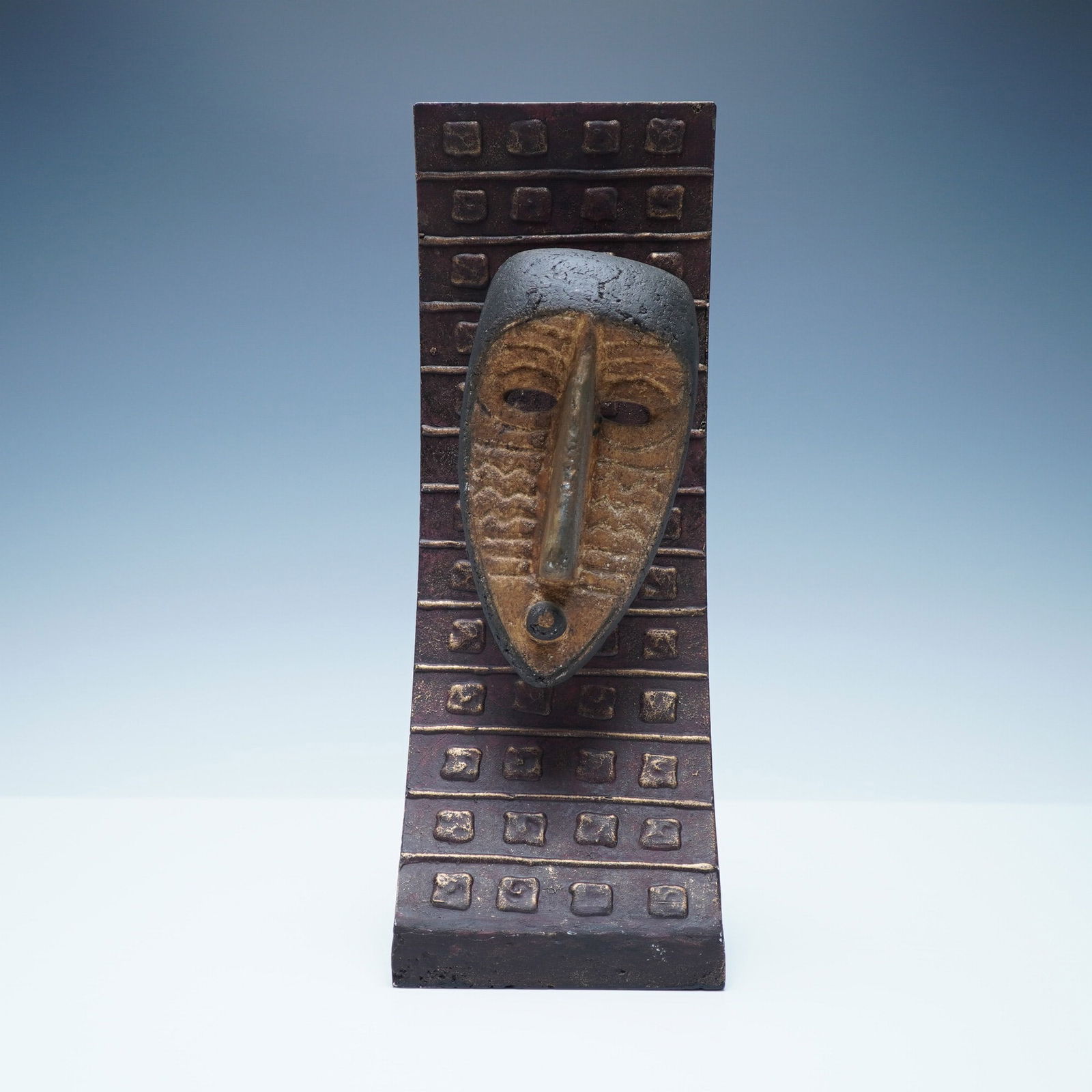 Handcrafted Lava Stone Mask Sculpture (1 of 5)