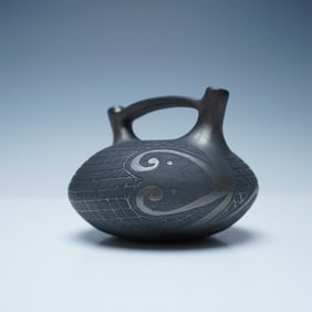 Native American Blackware Wedding Vase