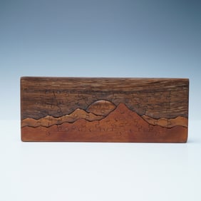 Handcrafted Wooden Puzzle Art, Mountain Landscape