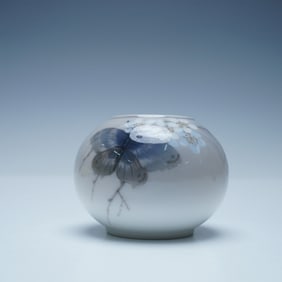 Royal Copenhagen Butterfly and Floral Motif Porcelain Vase