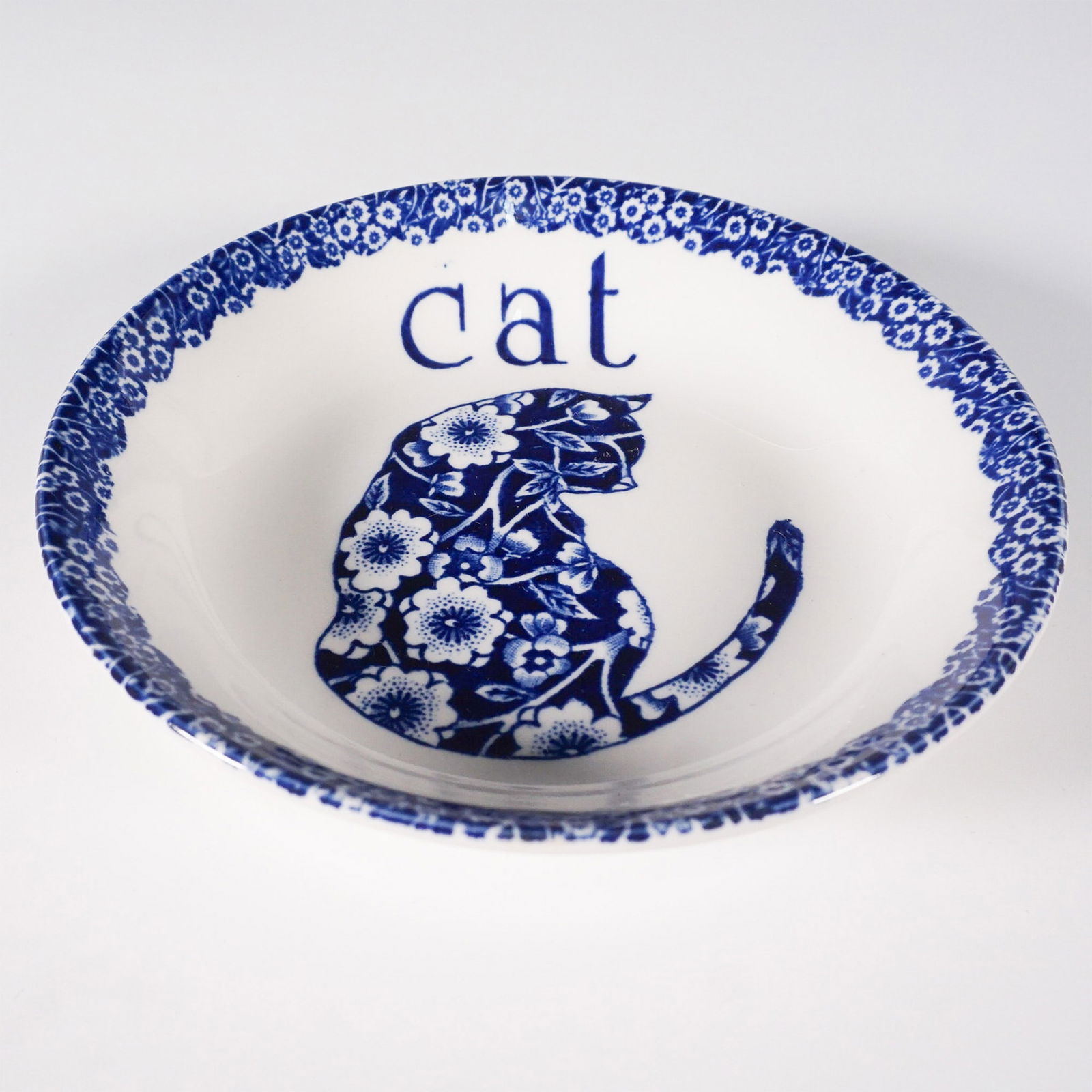 Staffordshire Burleigh Calico Cat Dish (1 of 3)